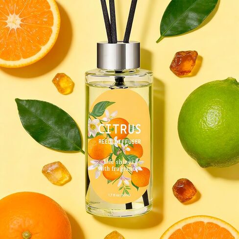 مجموعة ناشرات روائح القصب مكونة من 3 قطع، ناشرات زيوت برائحة الأوكالبتوس والكتان والحمضيات مع 15 قصبة، عطر منزلي طويل الأمد لديكور غرفة النوم والحمام، 1.7 أونصة سائلة لكل منها، إجمالي 5.1 أونصة in Kuwait