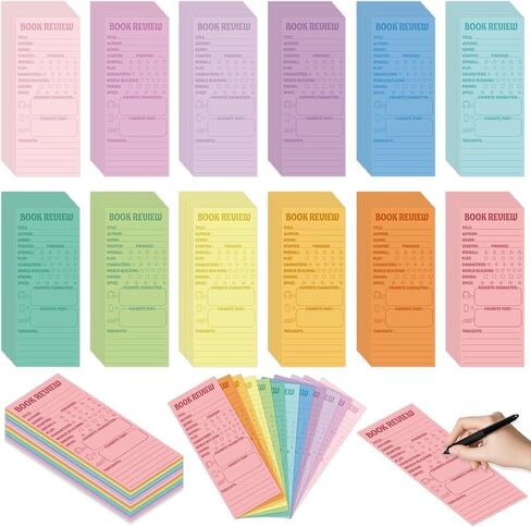 240Pcs Book Review Sticky Notes Reading List Books Review Bookmarks Cards for Book Lovers Notepad Pages Reading Tracking Bookmark Pastel Classroom Favors Books Club Gifts Back to School Supplies in Saudi Arabia