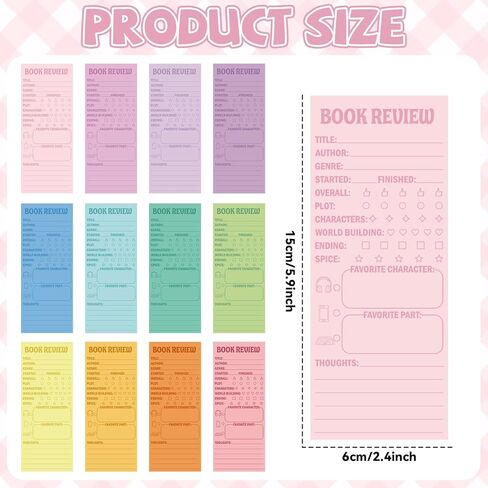 240Pcs Book Review Sticky Notes Reading List Books Review Bookmarks Cards for Book Lovers Notepad Pages Reading Tracking Bookmark Pastel Classroom Favors Books Club Gifts Back to School Supplies in Saudi Arabia