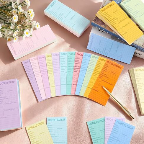 240Pcs Book Review Sticky Notes Reading List Books Review Bookmarks Cards for Book Lovers Notepad Pages Reading Tracking Bookmark Pastel Classroom Favors Books Club Gifts Back to School Supplies in Saudi Arabia