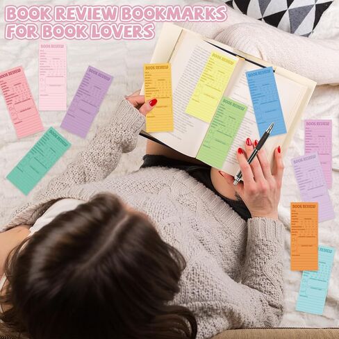 240Pcs Book Review Sticky Notes Reading List Books Review Bookmarks Cards for Book Lovers Notepad Pages Reading Tracking Bookmark Pastel Classroom Favors Books Club Gifts Back to School Supplies in Saudi Arabia