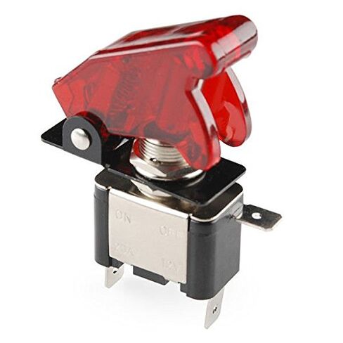 Automotive 12V Electric Cooling Fan Red LED Rocker Manual Toggle Switch Complete Wiring Kit for Car Truck Van in Kuwait