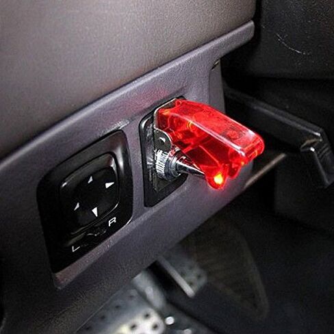 Automotive 12V Electric Cooling Fan Red LED Rocker Manual Toggle Switch Complete Wiring Kit for Car Truck Van in Kuwait