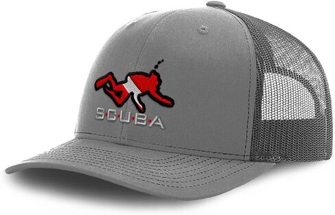 Custom Mesh Cap Hat Embroidered Sport Scuba Diving Diver Flag Embroidery Trucker Hats for Men & Women in Saudi Arabia