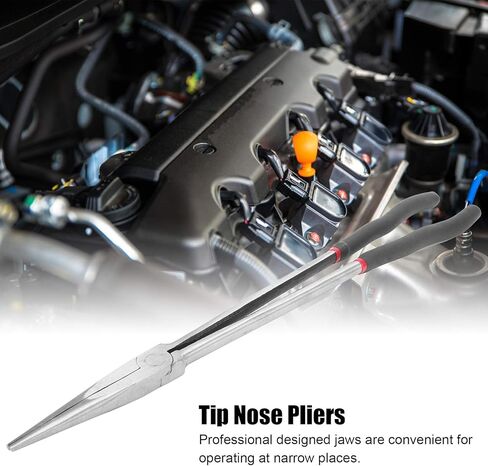 Straight Long Needle Nose Pliers, 16 Inch Long Pliers, Steel Extra Long Needle Nose Pliers with Plastic Handle, Extended Handle Pliers for Narrow Spaces and Limited Areas in Kuwait