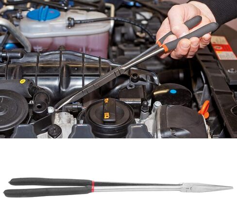 Straight Long Needle Nose Pliers, 16 Inch Long Pliers, Steel Extra Long Needle Nose Pliers with Plastic Handle, Extended Handle Pliers for Narrow Spaces and Limited Areas in Kuwait