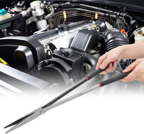 Straight Long Needle Nose Pliers, 16 Inch Long Pliers, Steel Extra Long Needle Nose Pliers with Plastic Handle, Extended Handle Pliers for Narrow Spaces and Limited Areas in Kuwait