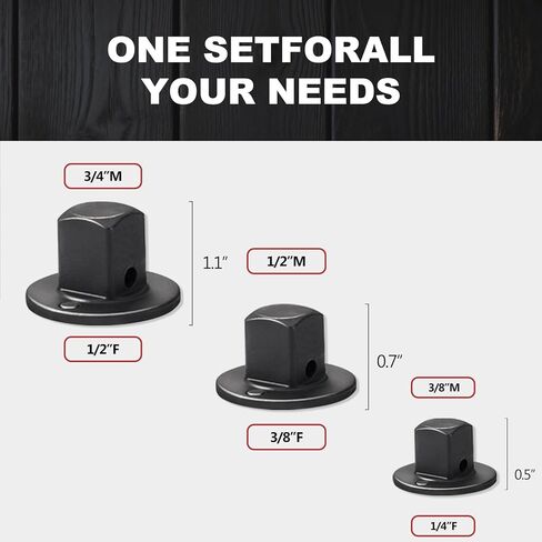 3PCS Low Profile Impact Socket Adapter Set, CR-MO Steel Heavy Duty Short Converters for Tight Spaces, Includes 3/4" to 1/2", 1/2" to 3/8", 3/8" to 1/4" in Saudi Arabia