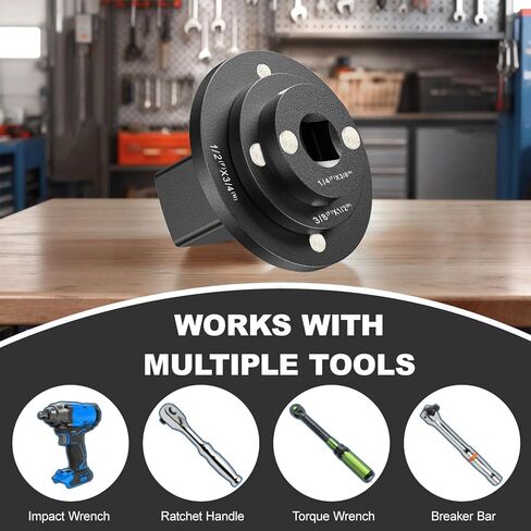 3PCS Low Profile Impact Socket Adapter Set, CR-MO Steel Heavy Duty Short Converters for Tight Spaces, Includes 3/4" to 1/2", 1/2" to 3/8", 3/8" to 1/4" in Saudi Arabia
