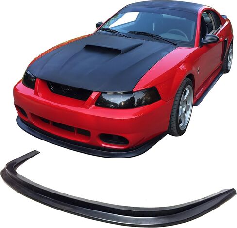 IKON MOTORSPORTS الشفة الأمامية الممتصة للصدمات، متوافقة مع 1994-1998 Ford Mustang، MDA Cobra Style غير مطلي باللون الأسود من مادة البولي يوريثان من البولي يوريثين، حاجز حماية للذقن in Saudi Arabia
