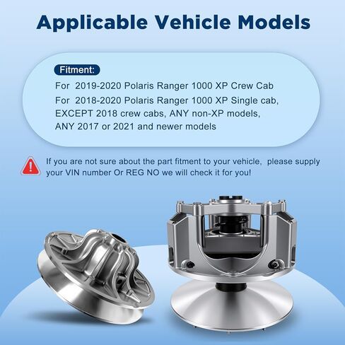 Primary & Secondary Clutch Kit for 2019-2020 Polaris Ranger 1000 XP Crew Cab, for 2018-2020 Polaris Ranger 1000 XP Single Cab, Replaces 132450 132451 1323654 1323397 in Kuwait