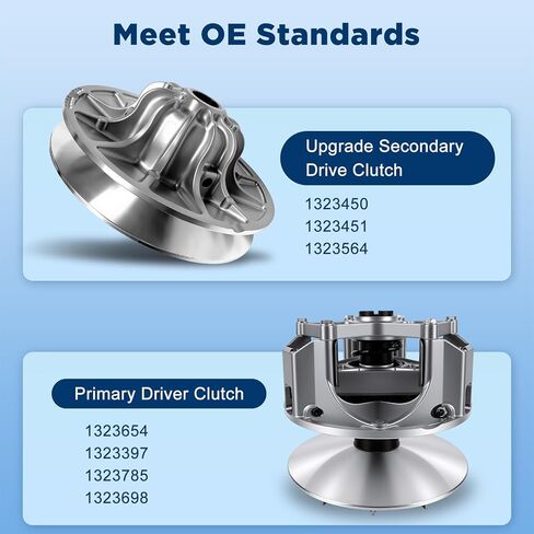 Primary & Secondary Clutch Kit for 2019-2020 Polaris Ranger 1000 XP Crew Cab, for 2018-2020 Polaris Ranger 1000 XP Single Cab, Replaces 132450 132451 1323654 1323397 in Kuwait