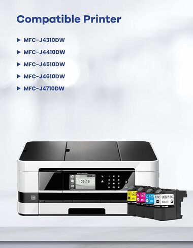 LC107 LC105 XXL Ink Cartridges High-Yield LC107BK LC105C LC105Y LC105M Replacement for Brother LC107 LC105 LC105CL Ink for MFC-J4310DW MFC-J4410DW MFC-J4510DW MFC-J4610DW MFC-J4710DW Printer Ink 4PKS in Saudi Arabia