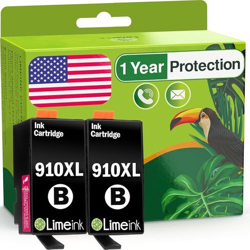 استبدال خراطيش الحبر المتوافقة مع Limeink لخراطيش الحبر HP 910 XL 910XL لطابعات HP Officejet Pro 8025 8022 8020 8028 8025 8035 8030 - 2 أسود in Saudi Arabia