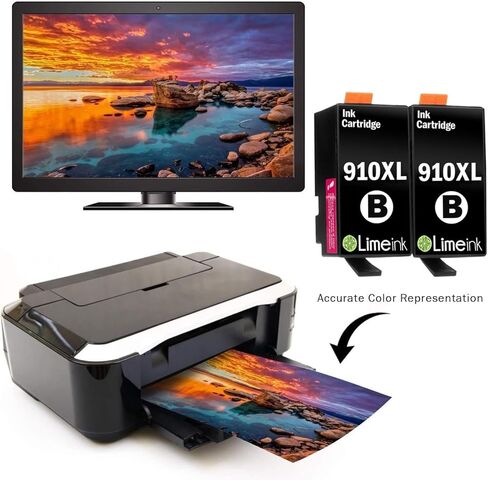 استبدال خراطيش الحبر المتوافقة مع Limeink لخراطيش الحبر HP 910 XL 910XL لطابعات HP Officejet Pro 8025 8022 8020 8028 8025 8035 8030 - 2 أسود in Saudi Arabia