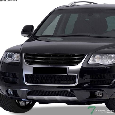 7422447113175 Compatible With 2003-2007 VW Touareg Glossy Black Horizontal Front Bumper Grill Grille in Kuwait