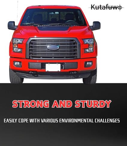 Gloss Black Horizontal Front Mesh Bumper Upper Grille Grill Fit For 2015 2016 2017 Ford F150,Replacement Front Engine Heat Dissipation Mesh Grille Grill Covers Plastic in Kuwait