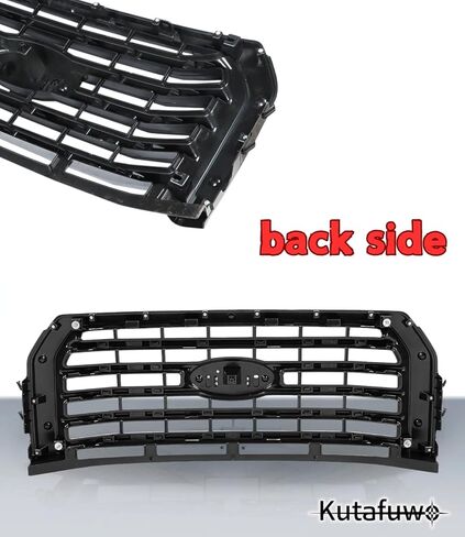 Gloss Black Horizontal Front Mesh Bumper Upper Grille Grill Fit For 2015 2016 2017 Ford F150,Replacement Front Engine Heat Dissipation Mesh Grille Grill Covers Plastic in Kuwait