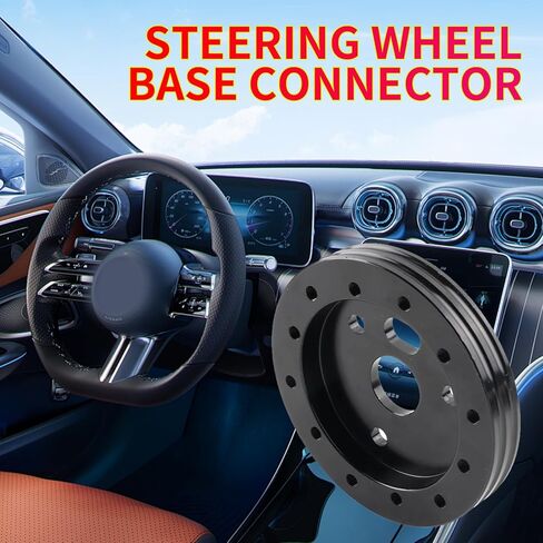1 Pcs Car Steering Wheel Base Connector Conversion Spacer, 0.5 Inches 6-Hole To 3-Hole Steering Wheel Quick Release Boss Kit With 0.8 Inches/0.62 Inches Screws, Fits For Most Cars (Black) in Kuwait