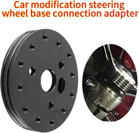 1 Pcs Car Steering Wheel Base Connector Conversion Spacer, 0.5 Inches 6-Hole To 3-Hole Steering Wheel Quick Release Boss Kit With 0.8 Inches/0.62 Inches Screws, Fits For Most Cars (Black) in Kuwait