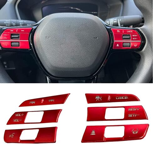 غطاء مفتاح زر عجلة القيادة، متوافق مع Honda 11th Gen Civic Touring Sedan Sport Touring Hatchback 2022 in Saudi Arabia