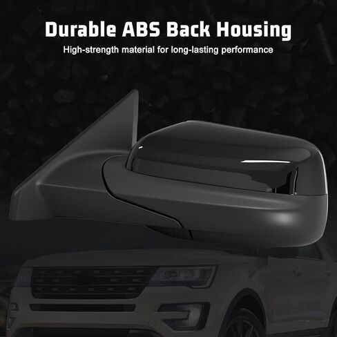 استبدال مرآة باب جانب السائق لسيارة Ford Explorer 2011-2019، قابلة للطي يدويًا، غير ساخنة، بدون ضوء إشارة الانعطاف، 3 دبابيس، أسود لامع، يحل محل GB5Z17683AB in Kuwait