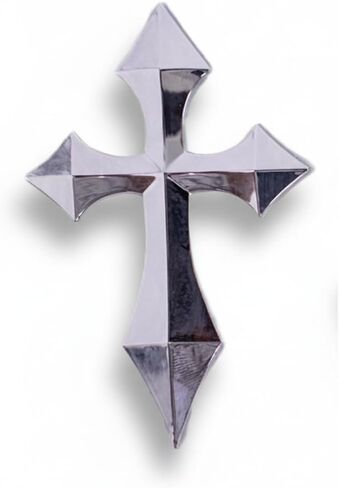 3D Pointed Cross Chrome Silver Emblem Decal for Cars Trucks Motorcycle All Auto Universal Fit in Saudi Arabia