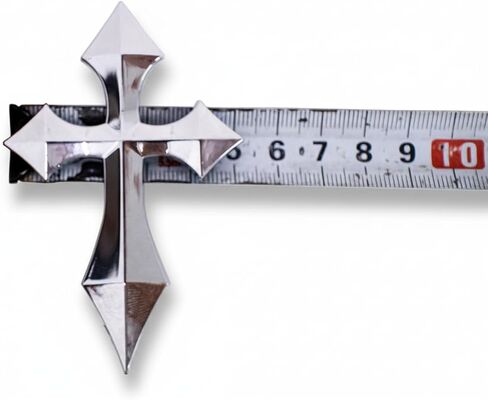3D Pointed Cross Chrome Silver Emblem Decal for Cars Trucks Motorcycle All Auto Universal Fit in Saudi Arabia