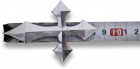 3D Pointed Cross Chrome Silver Emblem Decal for Cars Trucks Motorcycle All Auto Universal Fit in Saudi Arabia