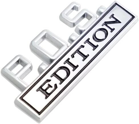 2 Pcs P.O.S. Edition Emblem 3D Metal Badge Decal Sticker Fit for Universal Car Truck SUV Side Rear Front Hood Trunk Door (Silver Black) in Kuwait