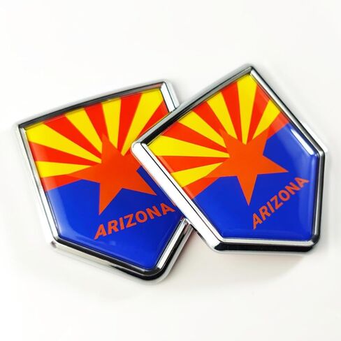 Newperlite Arizona Flag Decal Sticker Car Emblem Arizona Flag Car Decoration Accessories Chrome Shield for Truck Vehicles Cars, 2 Pack in Saudi Arabia