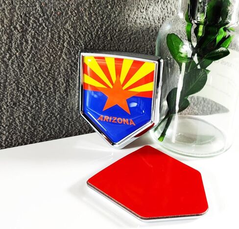 Newperlite Arizona Flag Decal Sticker Car Emblem Arizona Flag Car Decoration Accessories Chrome Shield for Truck Vehicles Cars, 2 Pack in Saudi Arabia
