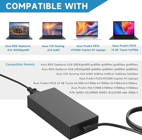 230W ROG Zephyrus Charger for Asus ROG Zephyrus S GX531GW GX701GX GX701GW GX701GV GL702V GX501V Strix Scar II GL704GM-DH74 GL703GM-DS74 Gaming Series Laptop AC Power Adapter Replacement Power Cord in Kuwait