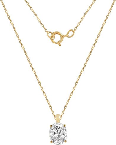 قلادة سوليتير من الذهب الصلب الحقيقي عيار 10 أو 14 قيراط للنساء من DIAMONBLISS in Kuwait