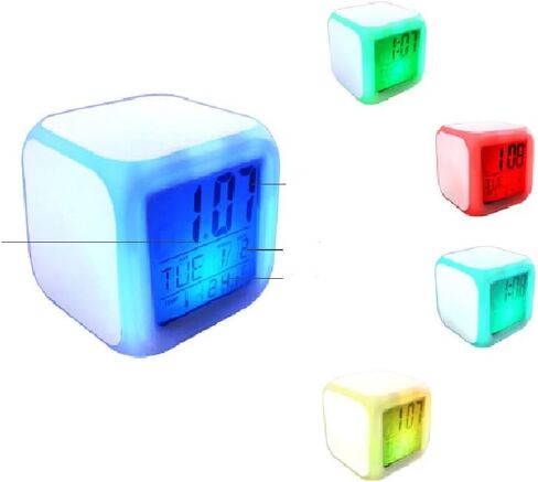 6 Pack Sublimation Blanks Led Clock – LED Color Changing Digital Alarm Clock Sublimation DIY Printing with 3 Pcs Insert Aluminum for Personalized Logo Sublimation Clock, DIY Photo in Saudi Arabia