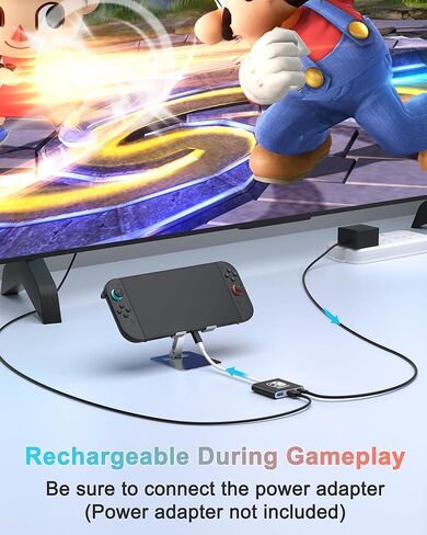 منصة تبديل لنينتندو سويتش OLED، محطة إرساء سويتش للتلفزيون، محول USB C إلى HDMI لأجهزة Steam Deck/MacBook/الكمبيوتر المحمول، ملحقات نينتندو سويتش، مجموعة قاعدة توصيل تلفزيون سويتش، قاعدة توصيل محمولة للسفر in Kuwait