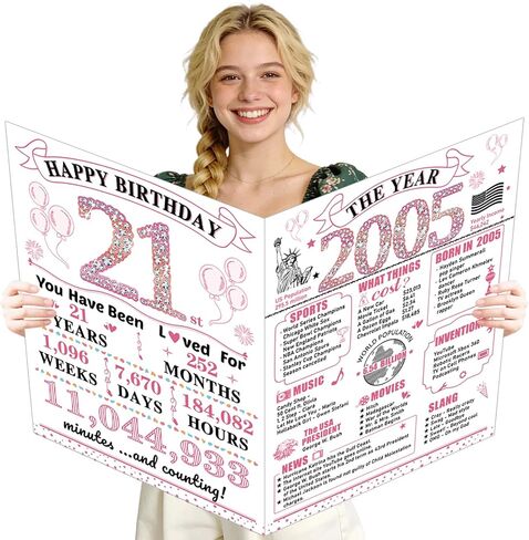 Large 10th Birthday Cards for Girls, Happy 10th Birthday Greeting Card with Envelope Jumbo 2016 Ten Guest Book Funny 10 Year Old Bday Gifts Decorations for Daughter Granddaughter Niece Sister in Saudi Arabia