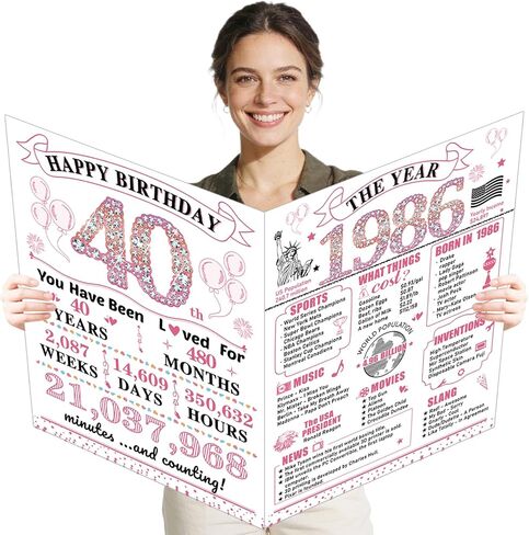 Large 10th Birthday Cards for Girls, Happy 10th Birthday Greeting Card with Envelope Jumbo 2016 Ten Guest Book Funny 10 Year Old Bday Gifts Decorations for Daughter Granddaughter Niece Sister in Saudi Arabia