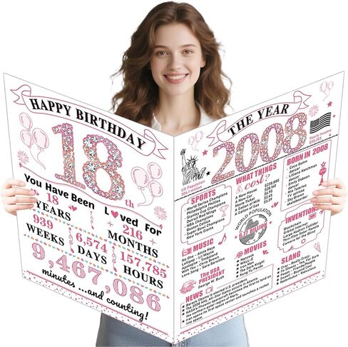 Large 10th Birthday Cards for Girls, Happy 10th Birthday Greeting Card with Envelope Jumbo 2016 Ten Guest Book Funny 10 Year Old Bday Gifts Decorations for Daughter Granddaughter Niece Sister in Saudi Arabia