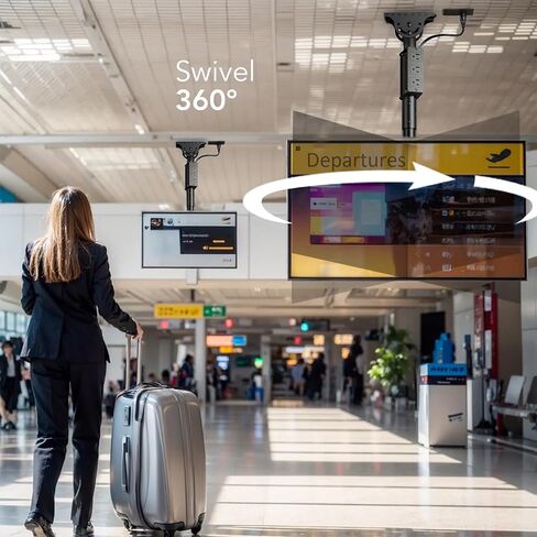 TV Ceiling Mount Adjustable Bracket Fits Most LED, LCD, OLED and Plasma Flat Screen Display 26 to 65 Inch, Maximum Load Capacity 88 Lbs, Mounting Holes 400x400mm (AX11TB01), Black in Kuwait