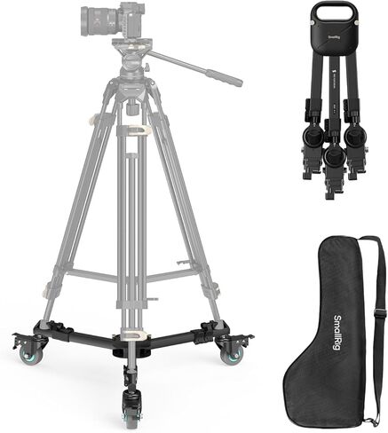 SmallRig Quick-Lock Photography Heavy Duty Tripod Dolly, Heavy Duty with 3" Rubber Wheels, Adjustable Legs, Handle & Carry Bag, 44.1lbs Capacity Tripod Wheels for Filming and Photography - 5020 in Saudi Arabia