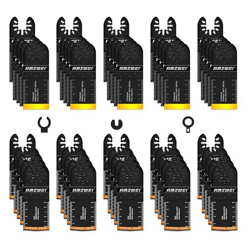 105Pcs Titanium & HCS Oscillating Tool Blades, Professional Oscillating Saw Blades for Wood Plastic Metal Cutting, Multi Tool Blades Compatible with Dewalt Bosch Milwaukee Ryobi in Kuwait