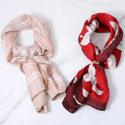 2 PCS Scarf Rings for Women Knot Scarf Clip for Shawl Scarves Dress Buckle Wrap Clasp Clip Clothing Accessories in Kuwait