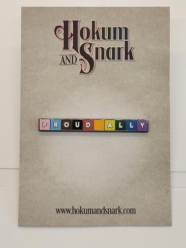 Proud Ally Enamel Lapel Pin with Rainbow Pride Colors for LGBTQ and Trans Rights Support in Saudi Arabia