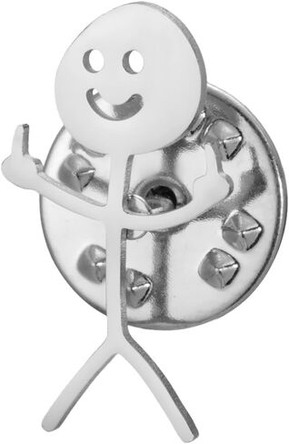 Dreamtimes Smiley Face Figurine Sign Language Brooch pins for Women Men Stainless Steel Finger Stickman Trend Couple Brooch Pin Punky and quirky Brooch Pin in Saudi Arabia