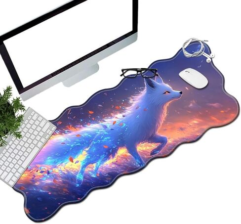 Cherry Blossoms Glittery Desk Mat Mouse Pad 31.5" x11.8" XL Extended Mousepad Huge Mouse Pads with Stitched Edges Desk Pad for Work, Game, Office, Home in Saudi Arabia