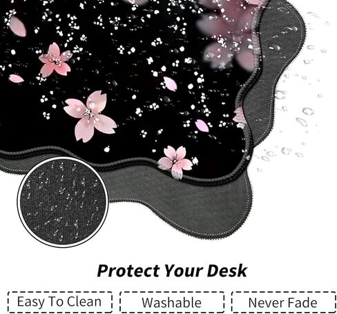 Cherry Blossoms Glittery Desk Mat Mouse Pad 31.5" x11.8" XL Extended Mousepad Huge Mouse Pads with Stitched Edges Desk Pad for Work, Game, Office, Home in Saudi Arabia