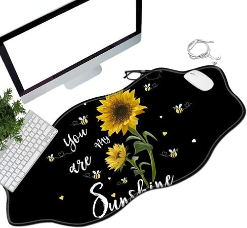 Cherry Blossoms Glittery Desk Mat Mouse Pad 31.5" x11.8" XL Extended Mousepad Huge Mouse Pads with Stitched Edges Desk Pad for Work, Game, Office, Home in Saudi Arabia