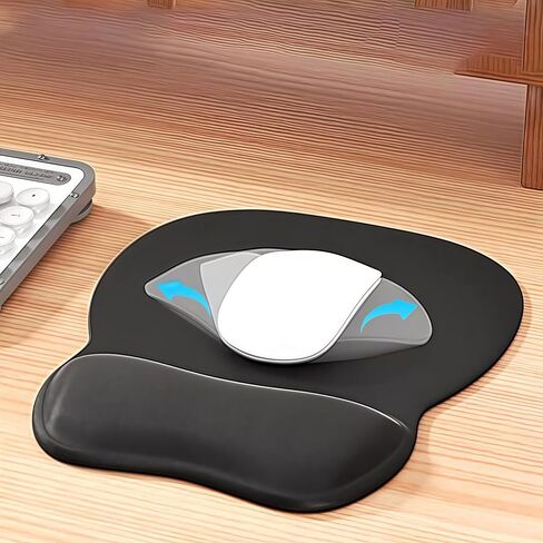 Ergonomic Mouse Pad with Gel Wrist Rest, Comfortable Mousepad with Smooth Wrist Support Surface and Non-Slip PU Base, Computer, Laptop, Office & Home in Saudi Arabia