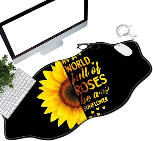 Cherry Blossoms Glittery Desk Mat Mouse Pad 31.5" x11.8" XL Extended Mousepad Huge Mouse Pads with Stitched Edges Desk Pad for Work, Game, Office, Home in Saudi Arabia